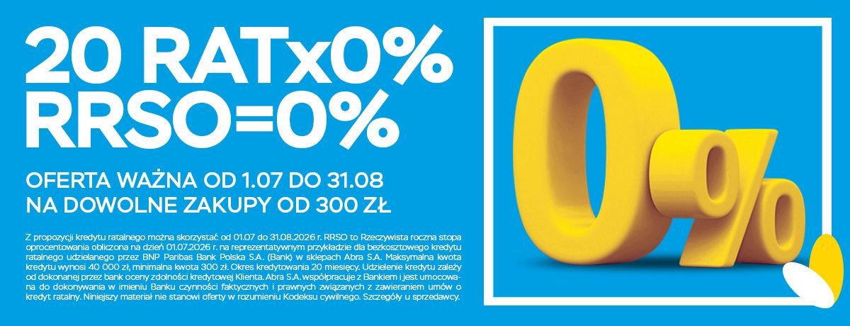 Raty 20x0% na zakupy od 300 zł